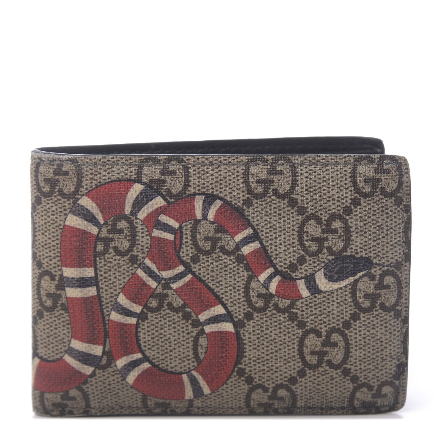 GG Supreme Monogram Kingsnake Bi-Fold Wallet Black
