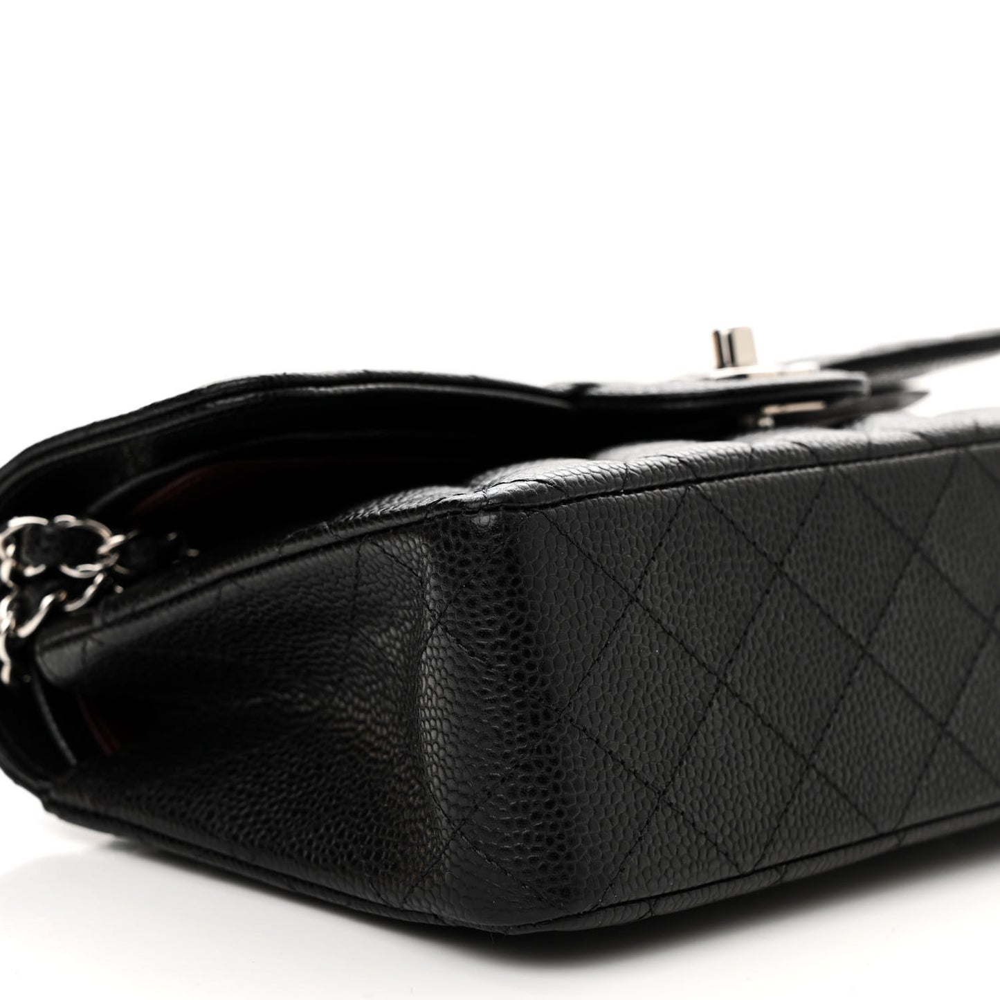Caviar Quilted Small Double Flap Black