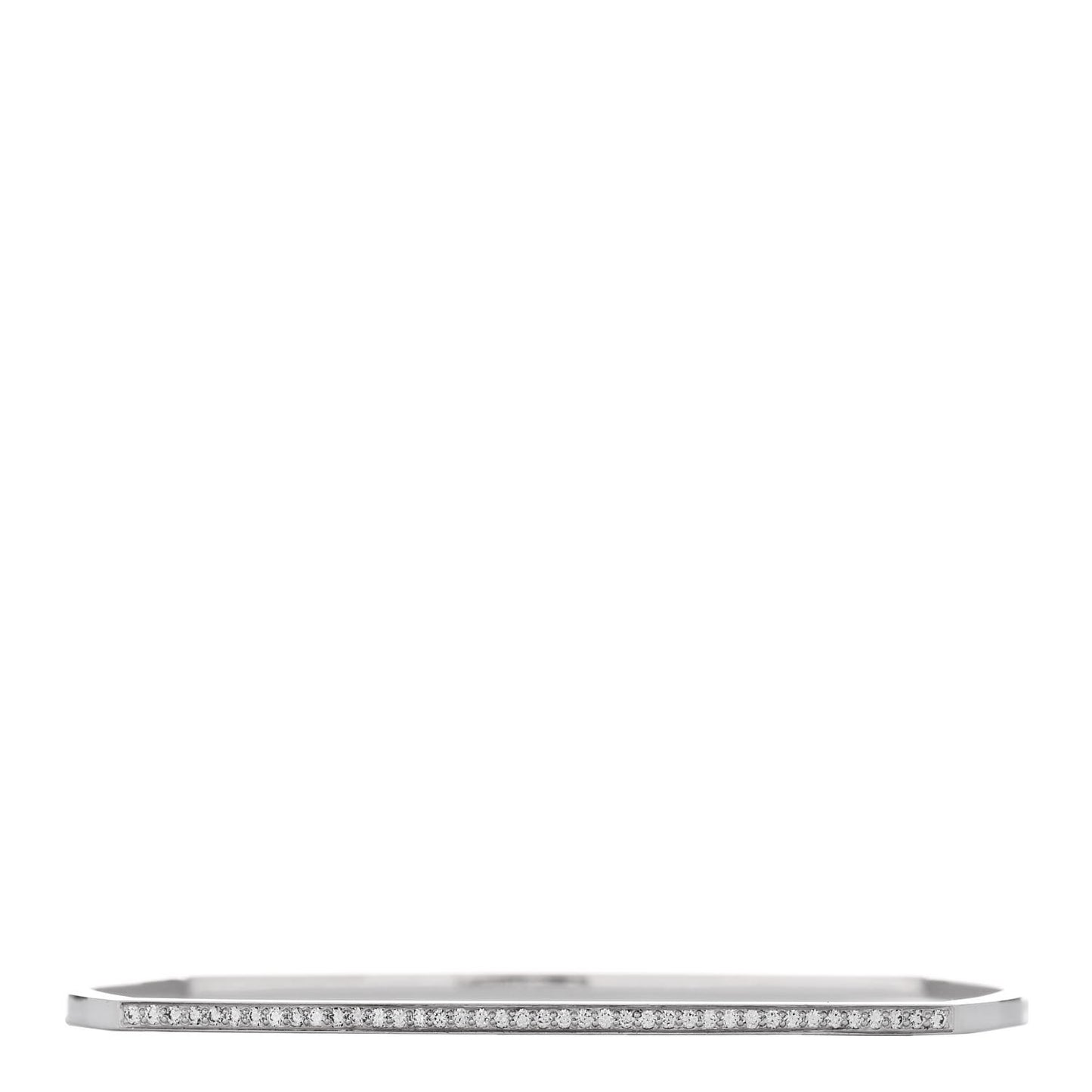 18K White Gold Diamond Frank Gehry Torque Bangle Bracelet