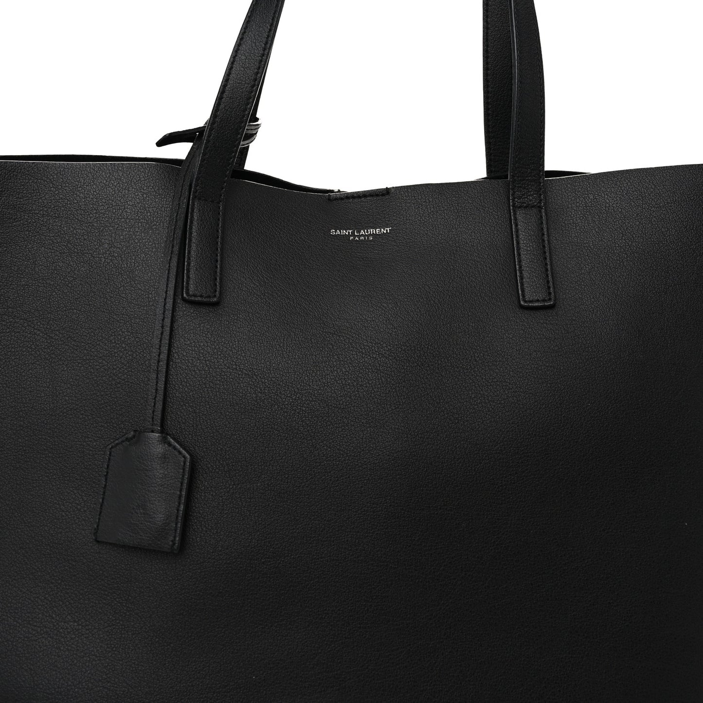 Calfskin Large Fringe Shopping Tote Black
