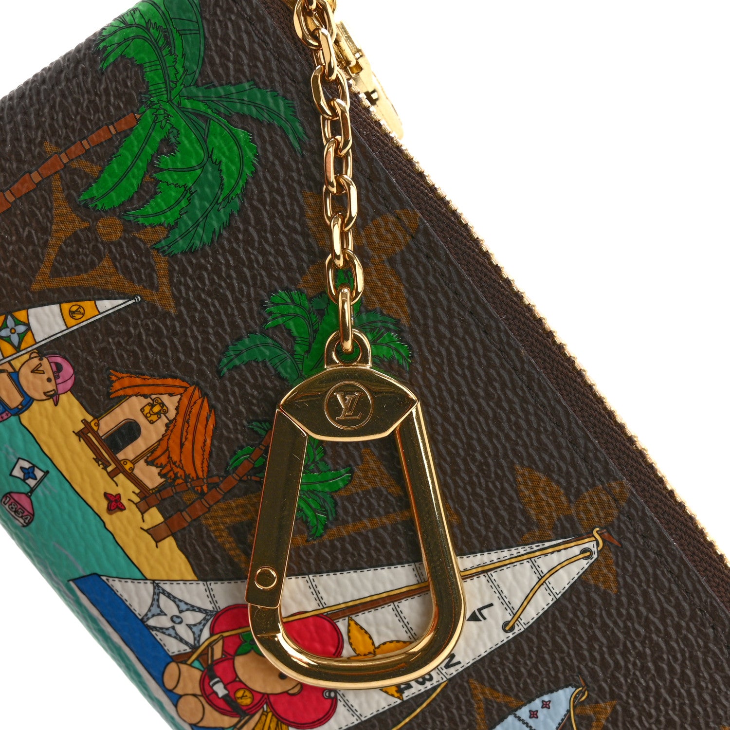 Louis Vuitton Monogram 2023 Christmas Animation Sailing Vivienne Key Pouch Dragonfruit Pink 9 of 10