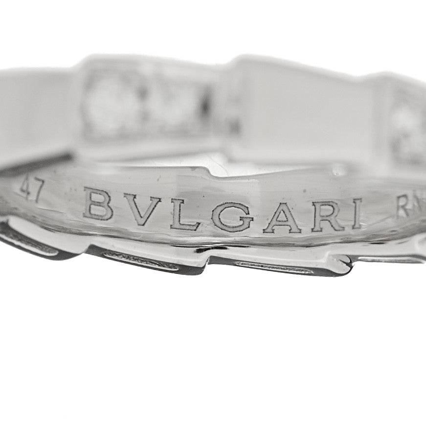 18K White Gold Diamond Serpenti Viper Band Ring 47 4