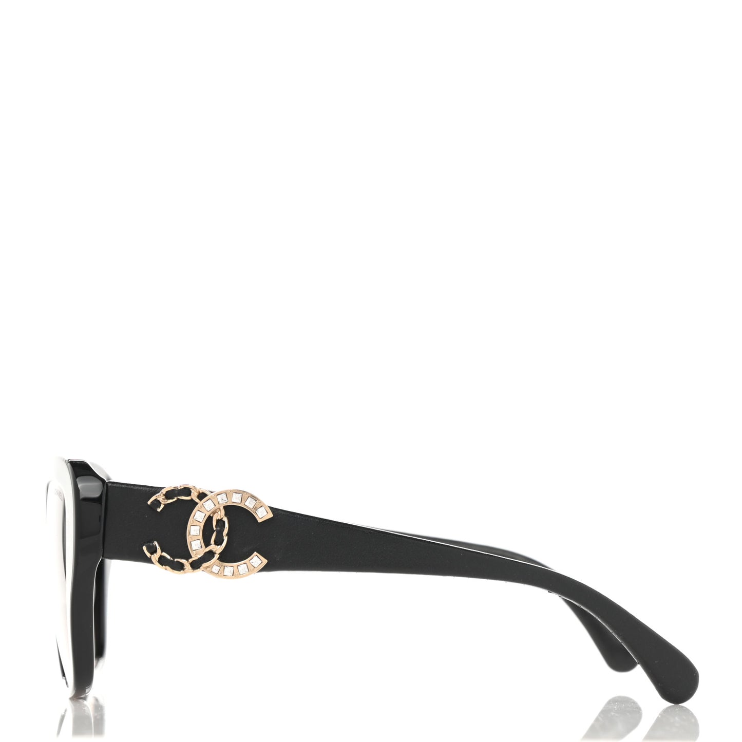 Acetate Lambskin CC Sunglasses 5457-Q-A Black