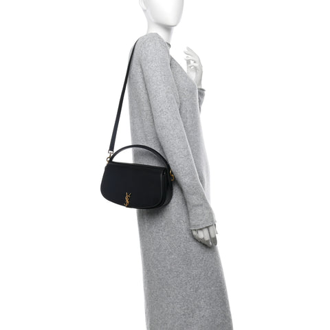 Box Calfskin Voltaire Top Handle Crossbody Bag Black