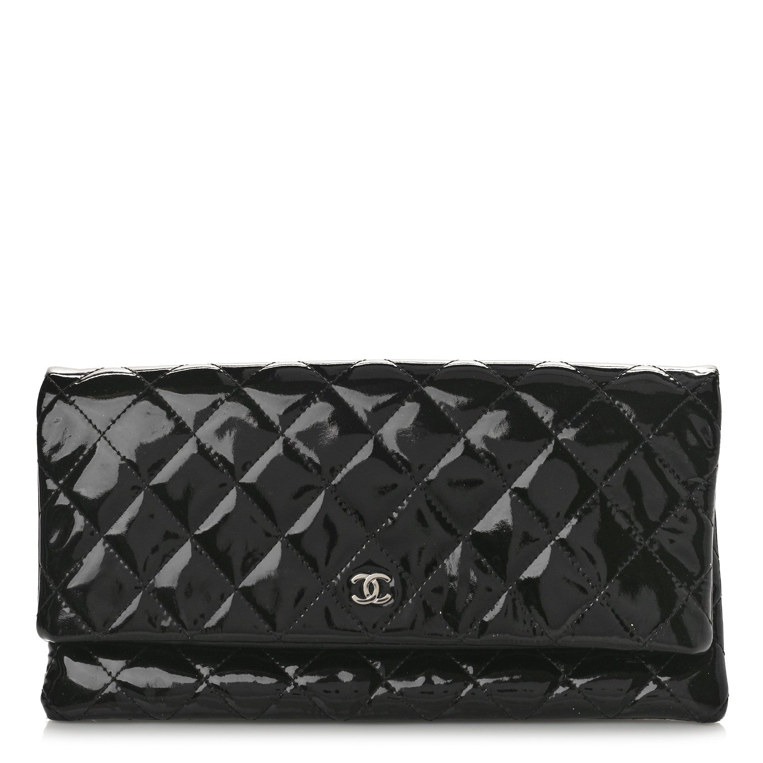 Chanel Patent Calfskin Quilted Beauty CC Clutch Black 1 of 10