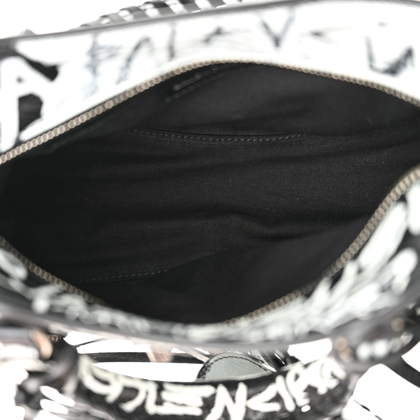 Agneau Arena Graffiti Neo Cagole Handbag XS Black White