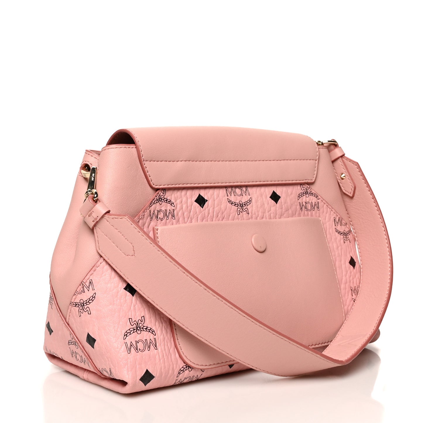 Calfskin Visetos Essential Flap Small Shoulder Bag Soft Pink
