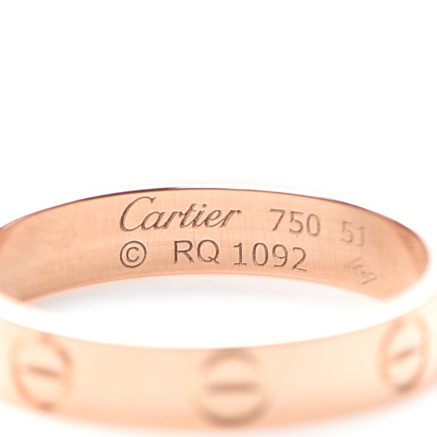 Cartier 18K Pink Gold 3.5mm LOVE Wedding Band Ring 51 5.75 4 of 5