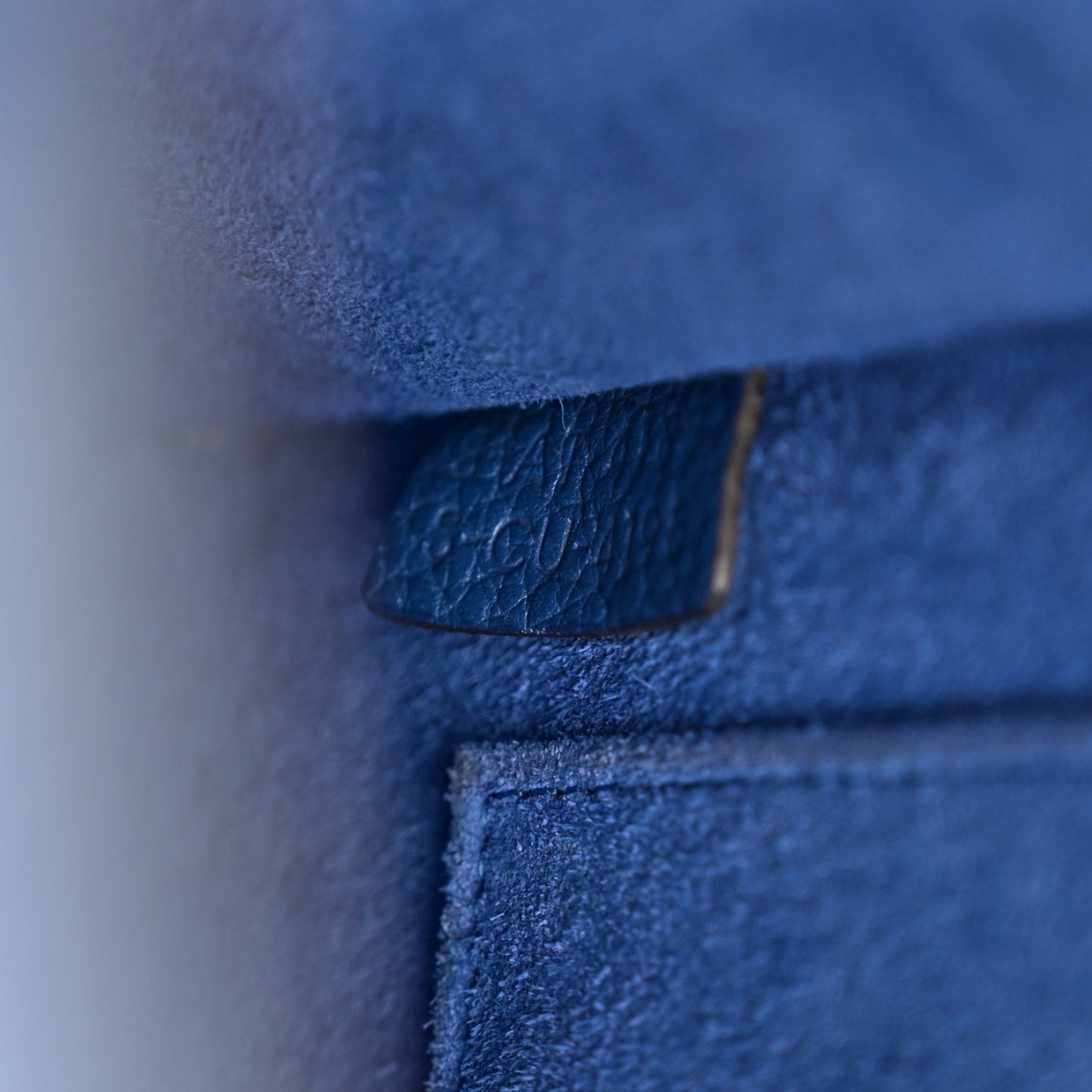 Drummed Calfskin Nano Luggage Indigo