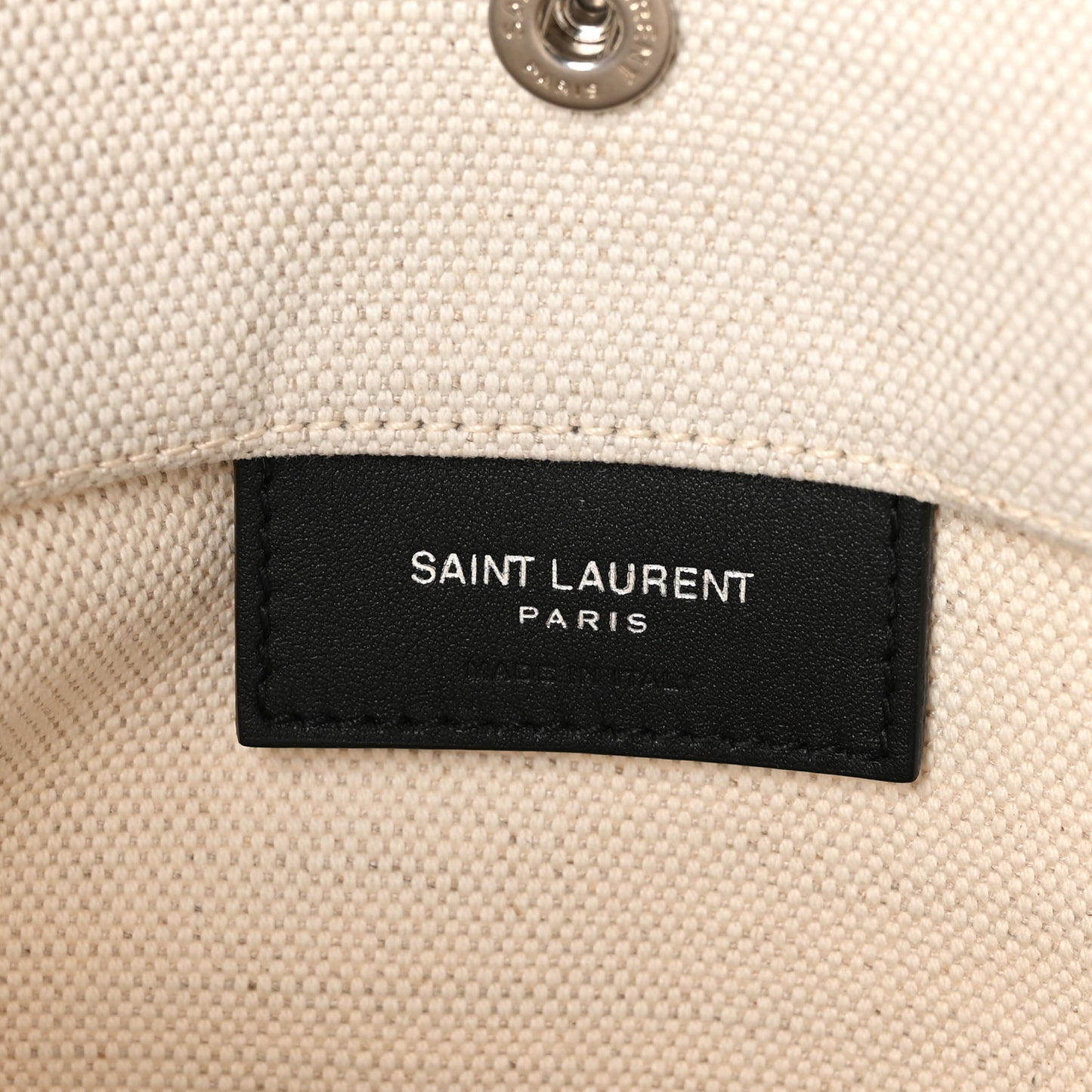 Linen Calfskin Rive Gauche Bucket Bag Greggio Natural