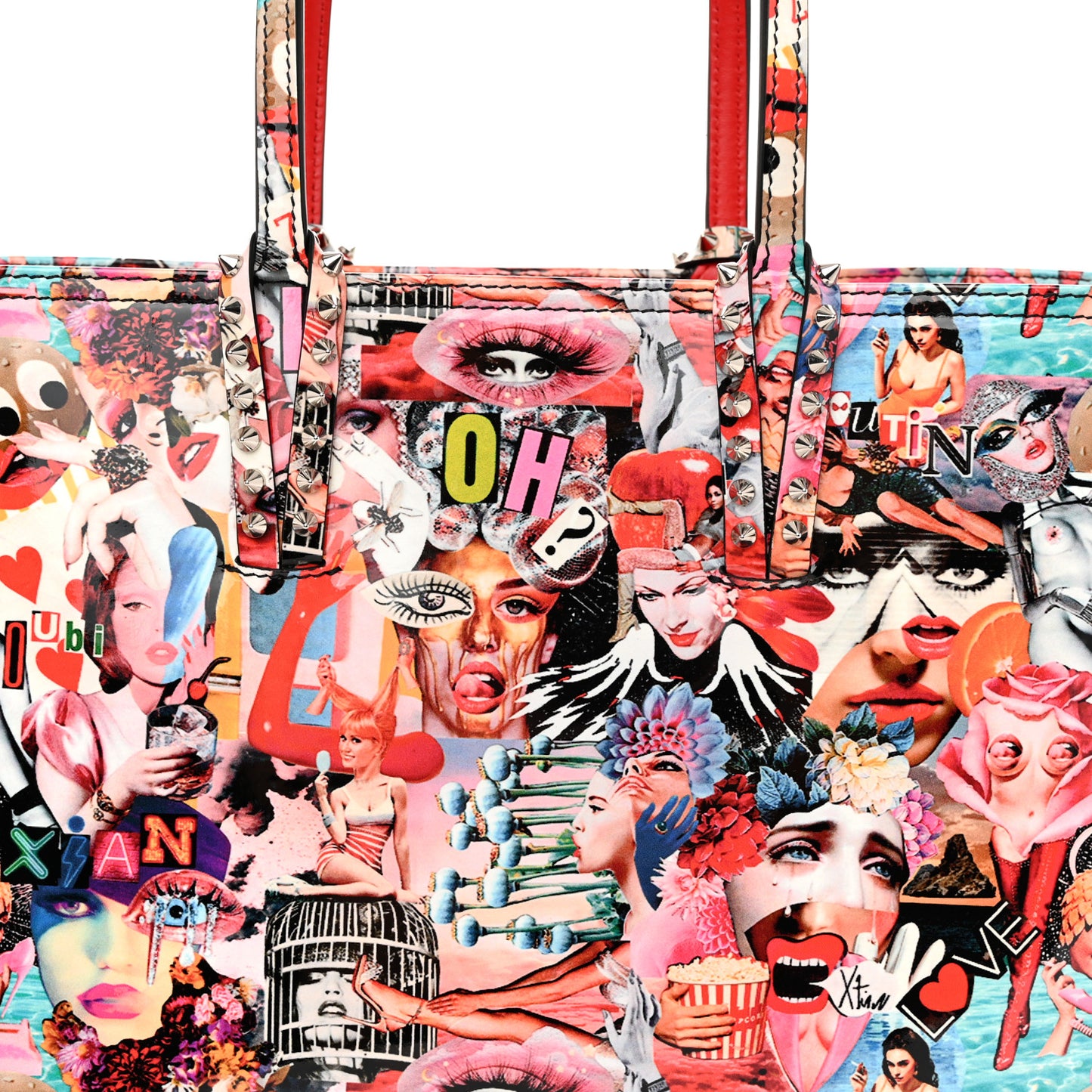 Patent Calfskin Small Oh Xtian Cabata Tote Red