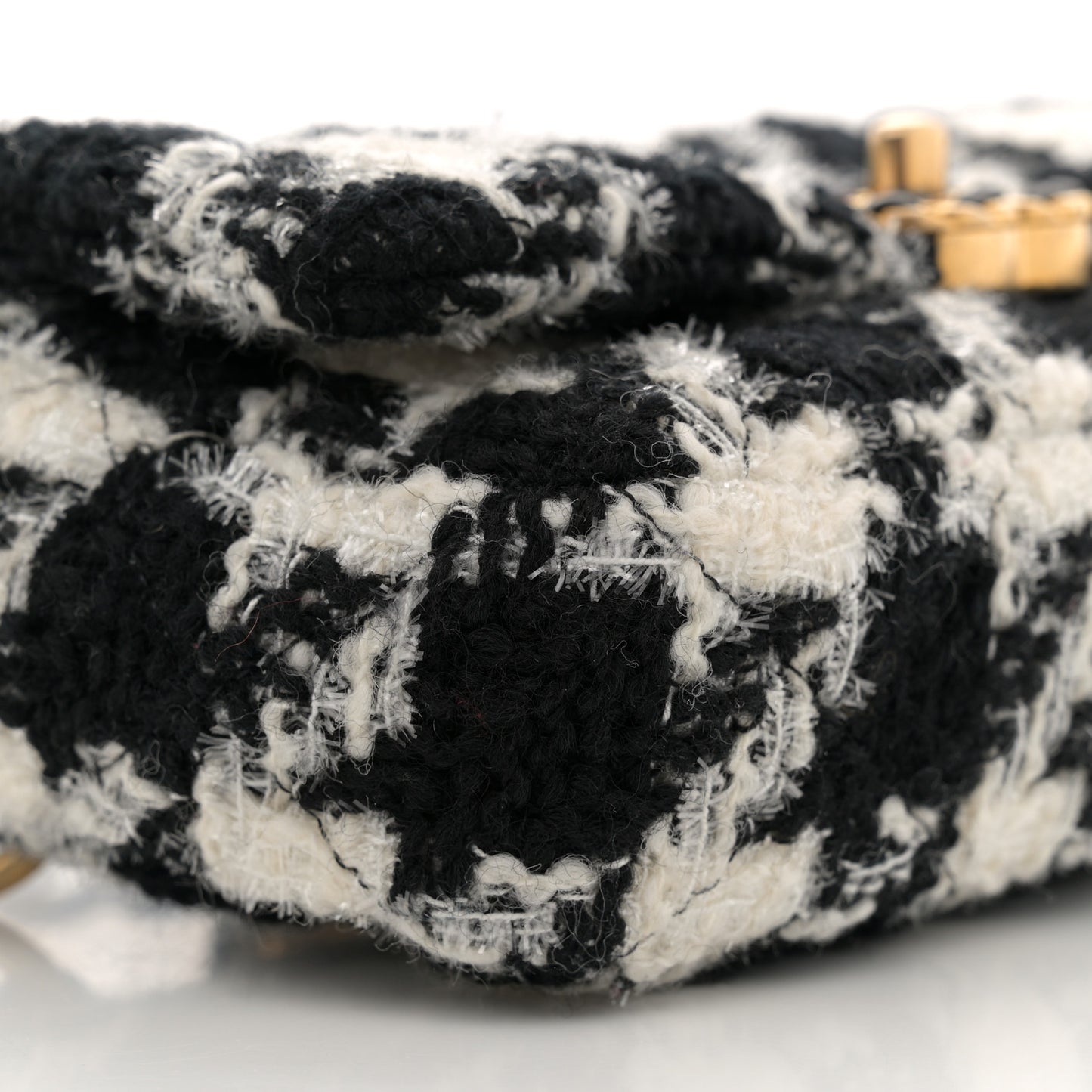 Tweed Quilted Chanel 19 Waist Bag Black Ecru White