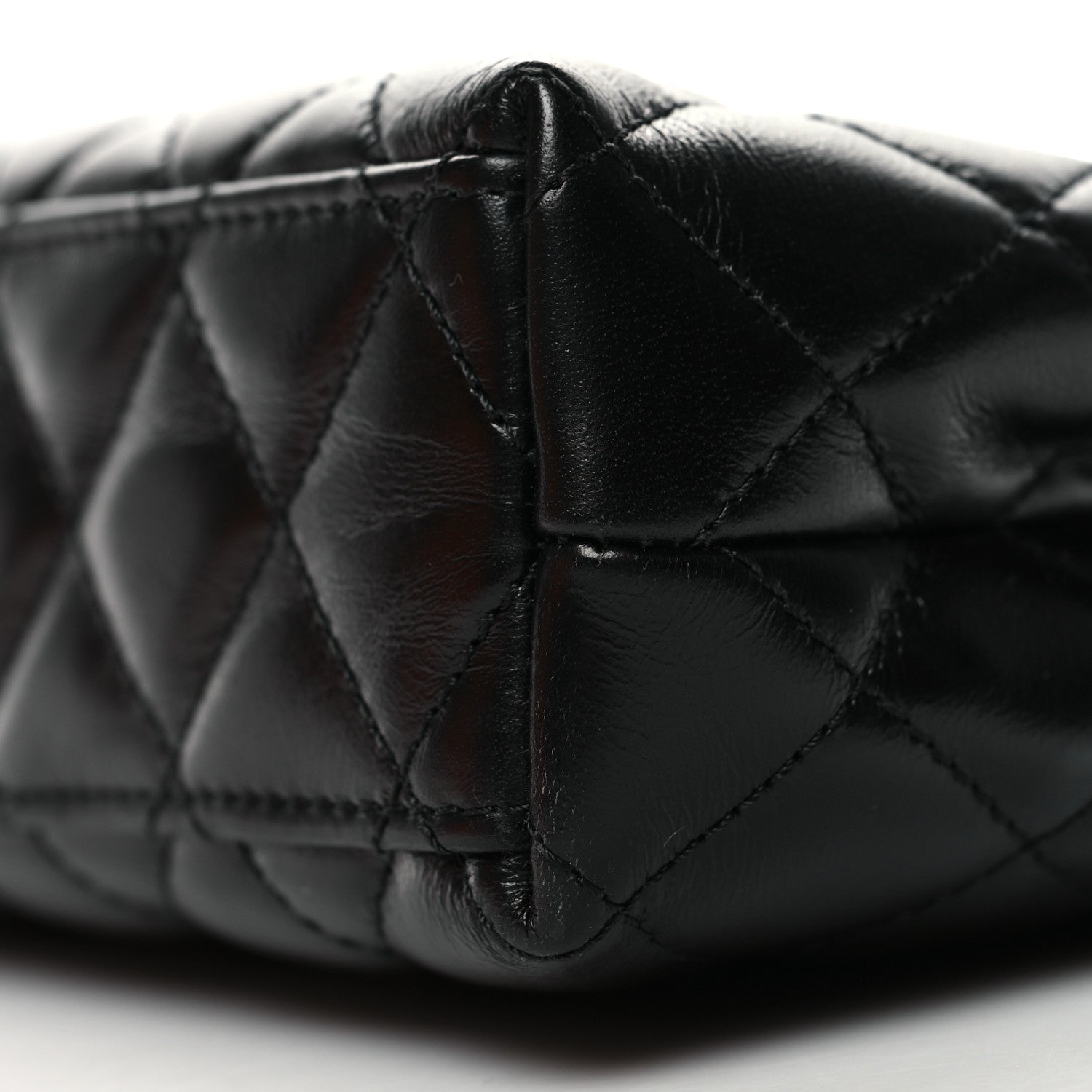 Chanel Shiny Aged Calfskin Quilted Nano Kelly Shopper Black 10 of 10