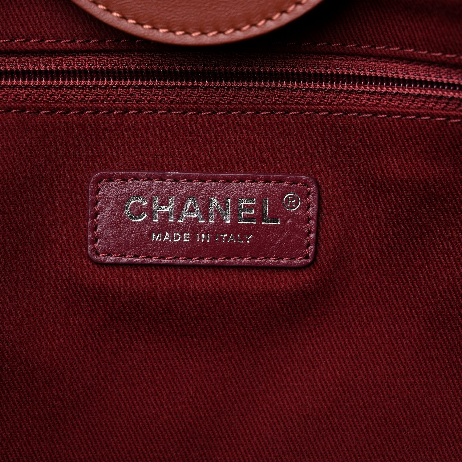 Chanel Shearling Large Deauville Tote Burgundy 5 of 8