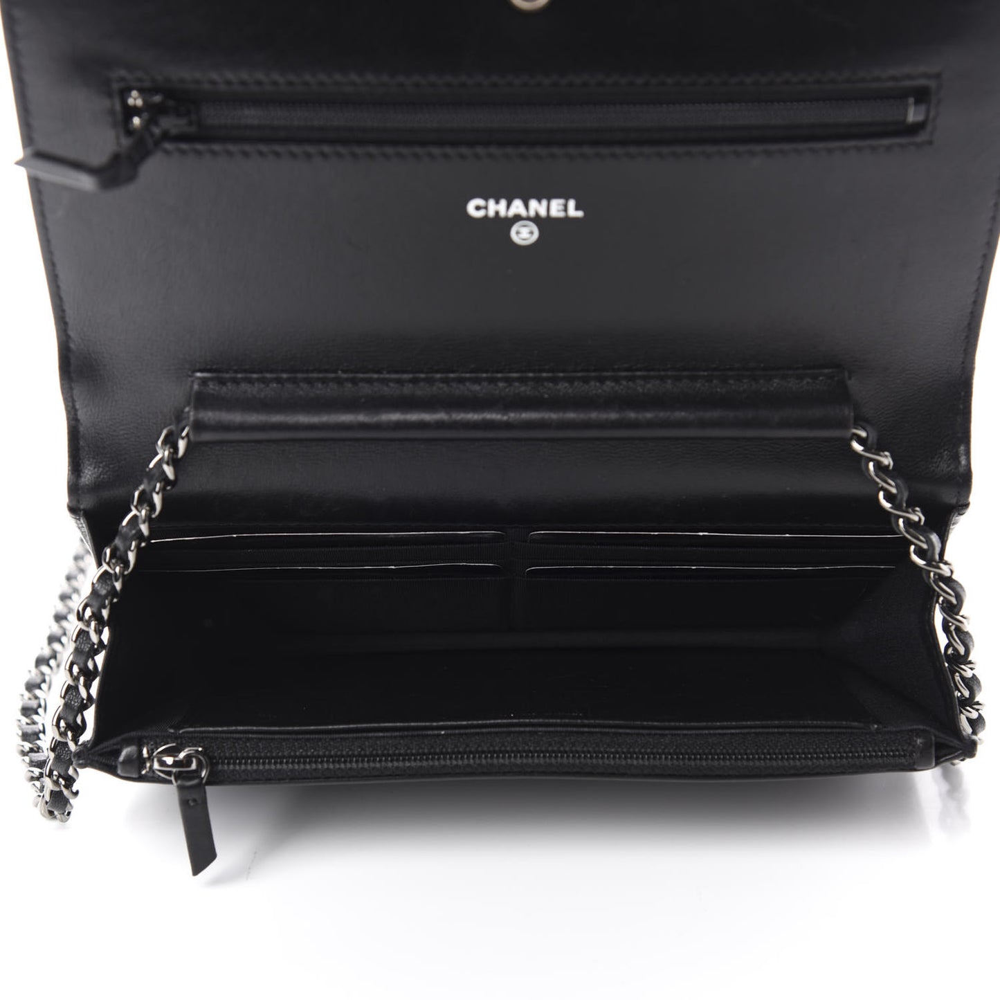 Lambskin Quilted Boy Wallet On Chain WOC Black