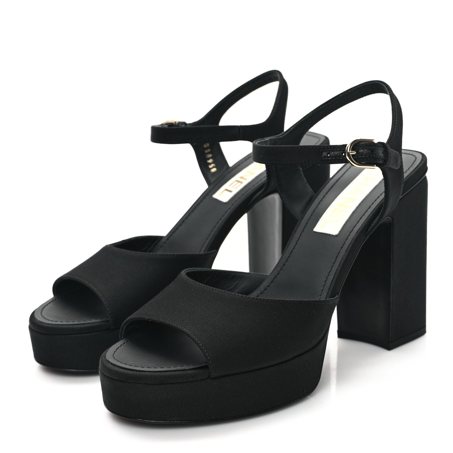 Grosgrain Platform Sandals 39 Black