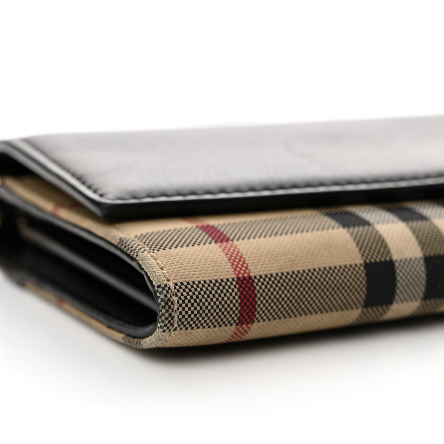 Calfskin House Check Henley Wallet On Chain Black