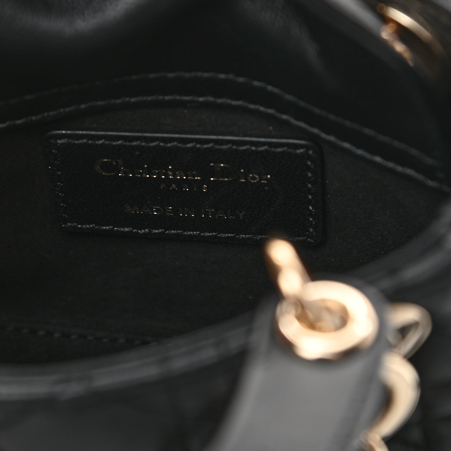 Christian Dior Lambskin Cannage Micro Lady Dior Black 6 of 14