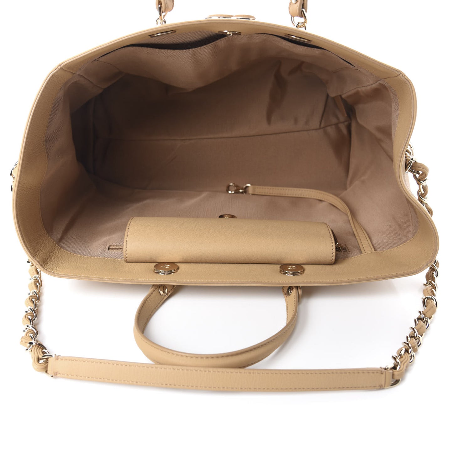 Bullskin Stitched Medium Shopping Bag Beige