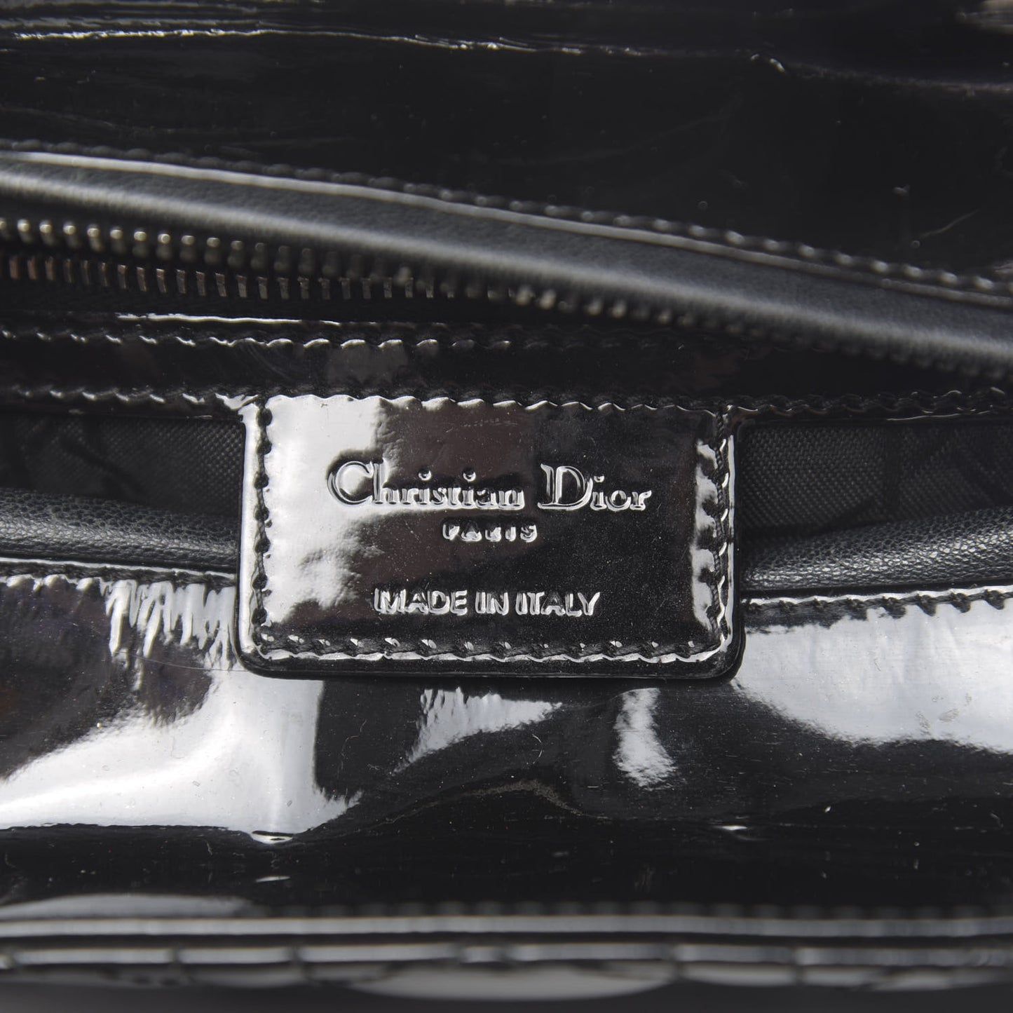Patent Cannage Medium Lady Dior Black