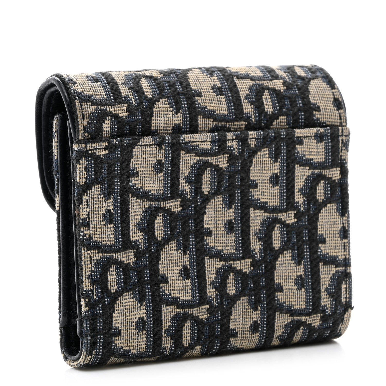 Christian Dior Oblique Saddle Lotus Wallet Blue 3 of 9