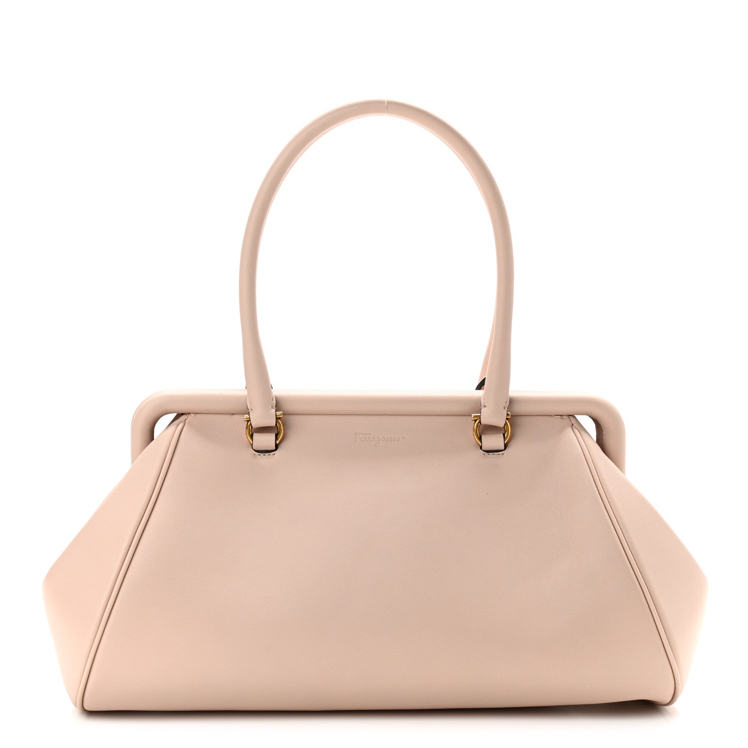 Salvatore Ferragamo Calfskin Frame Satchel Light Pink 1 of 10