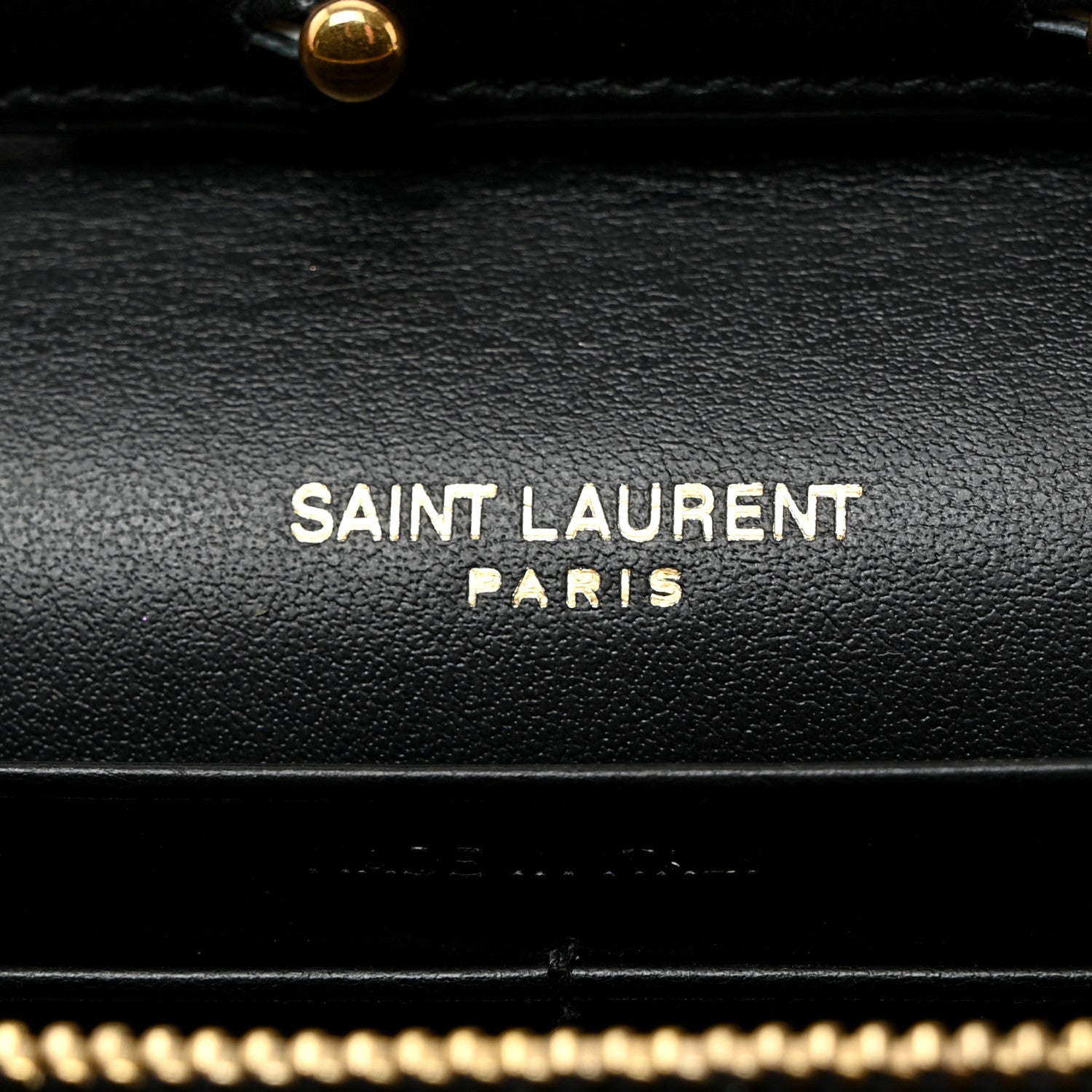 Saint Laurent Calfskin Crocodile Embossed Cassandre Wallet On Chain WOC Black 6 of 11