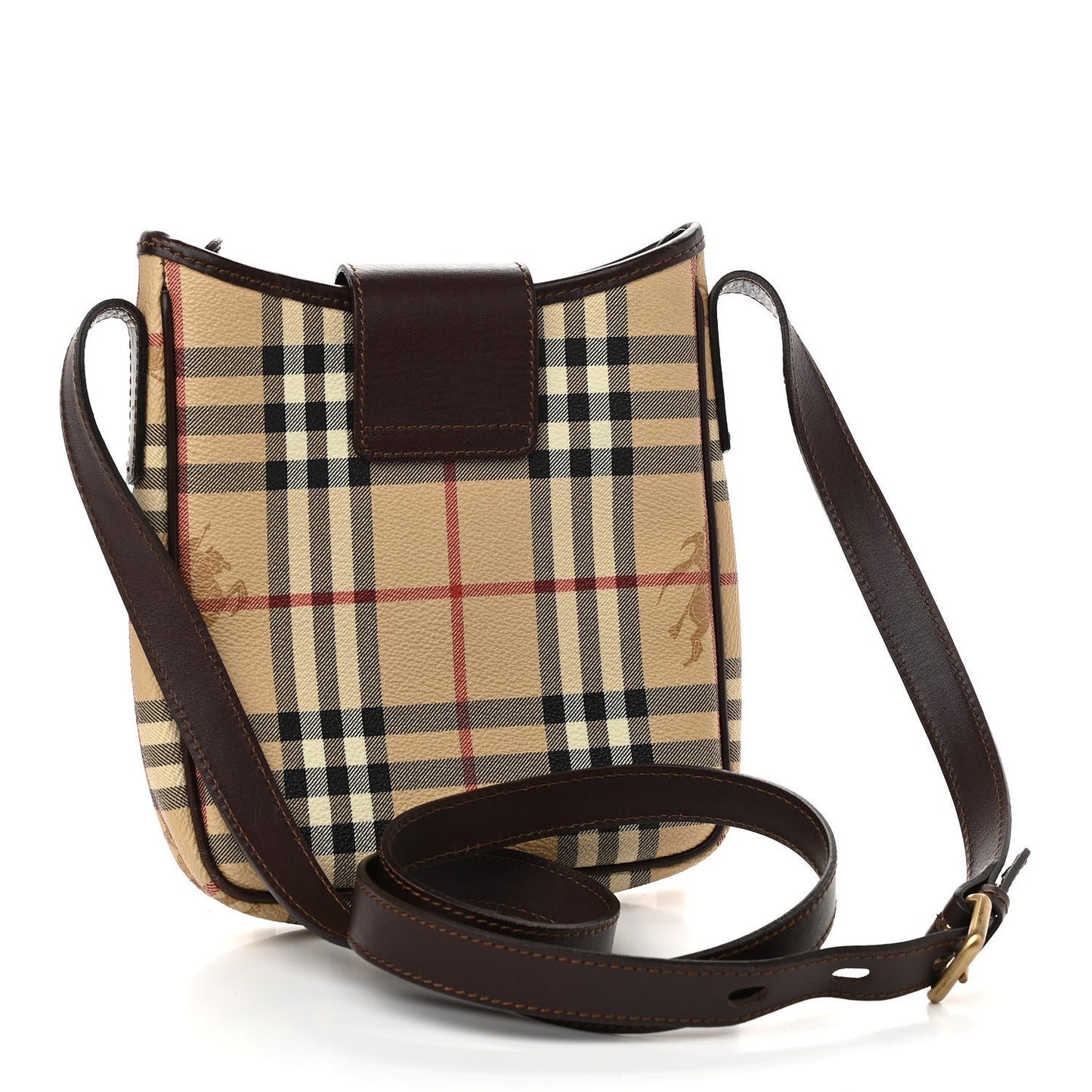Haymarket Check Buckle Crossbody Bag Chocolate