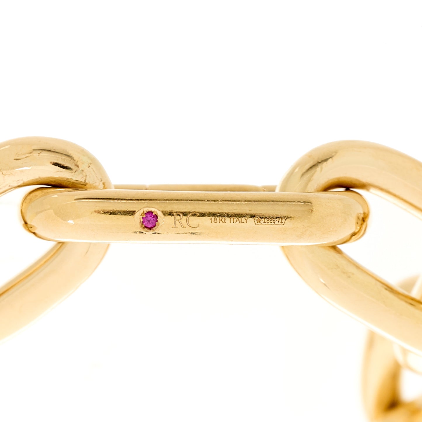 18K Yellow Gold Chunky Paper Clip Bracelet