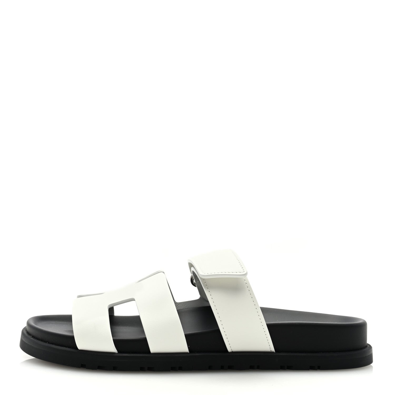 Hermes Calfskin Womens Chypre Sandals 37 White 1 of 8