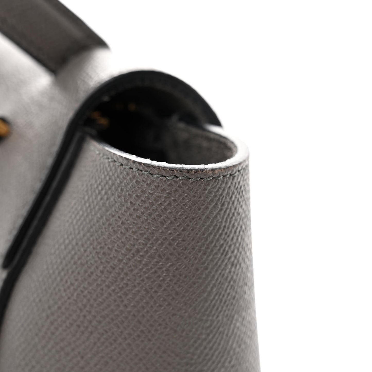 Grained Calfskin Nano Belt Bag Grey