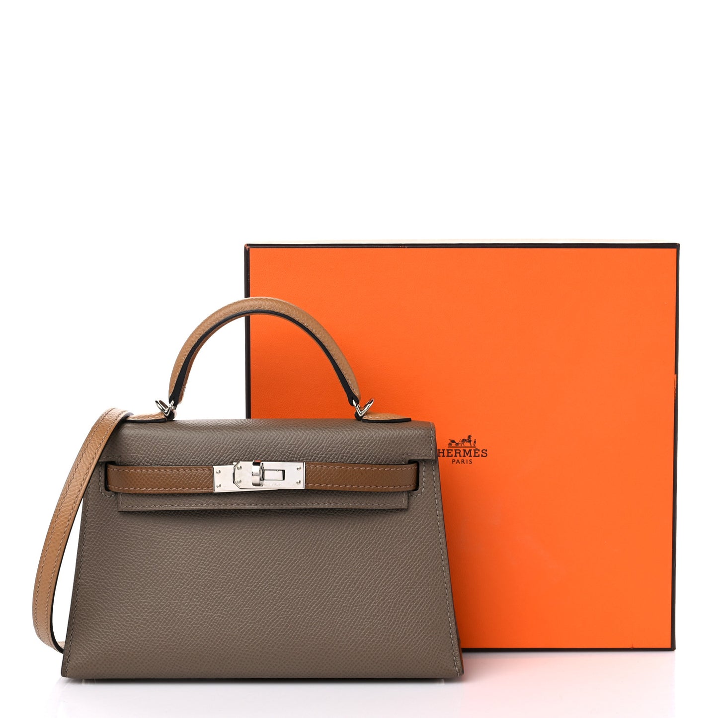Epsom Mini Kelly Sellier 20 Etoupe Alezan Biscuit