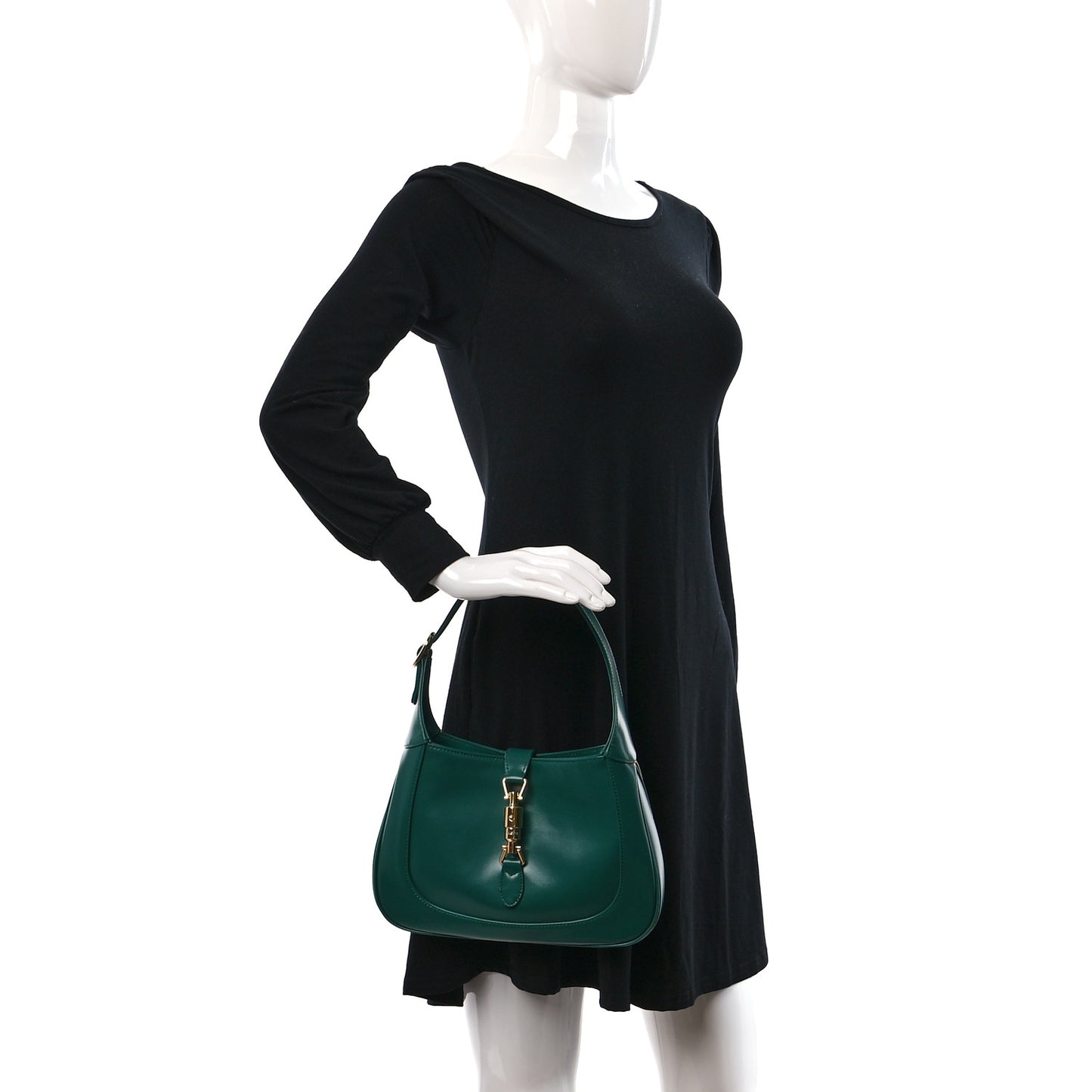 Boarded Dyana Lux Calfskin Small Jackie 1961 Hobo Emerald