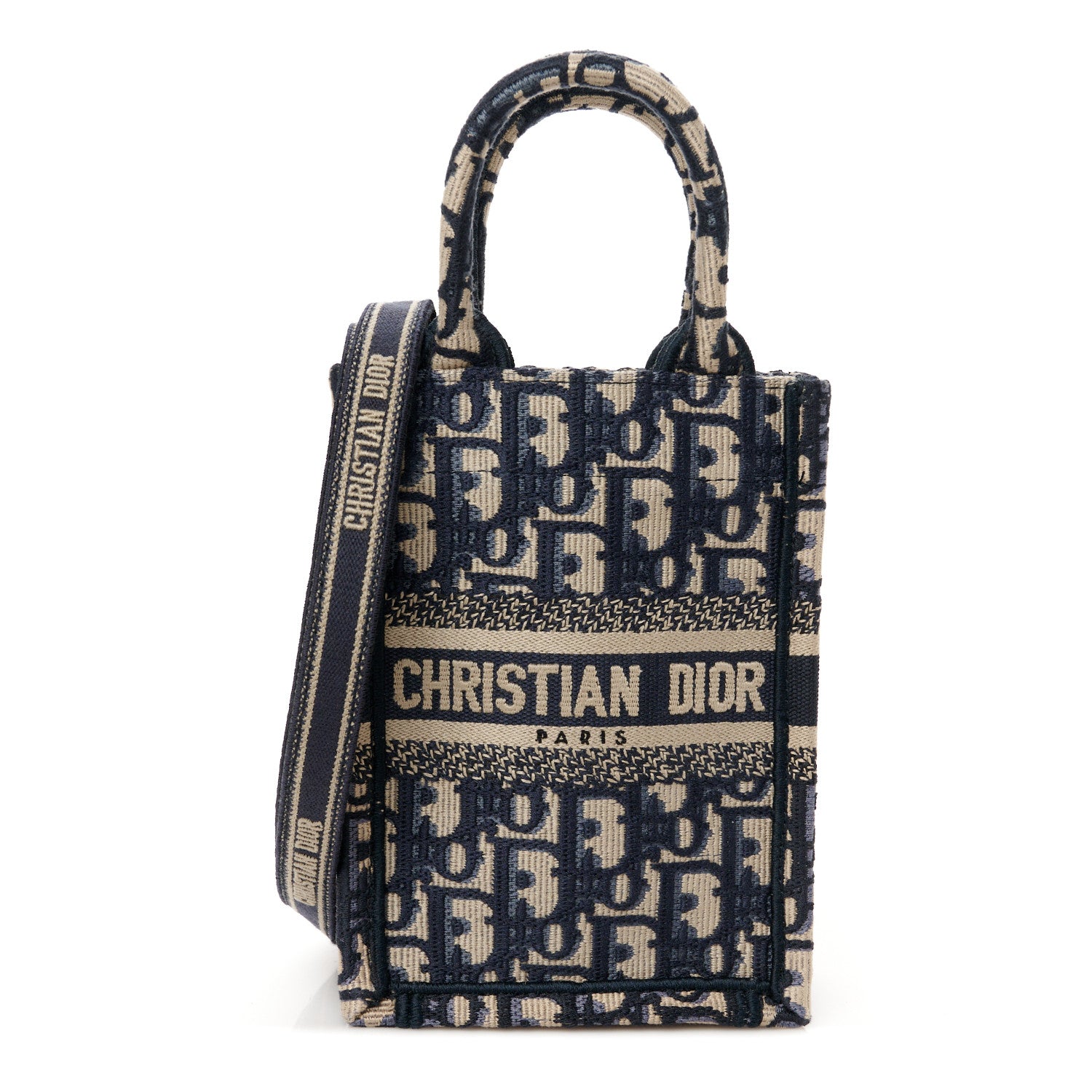 Christian Dior Oblique Mini Book Tote Phone Bag Blue 1631783
