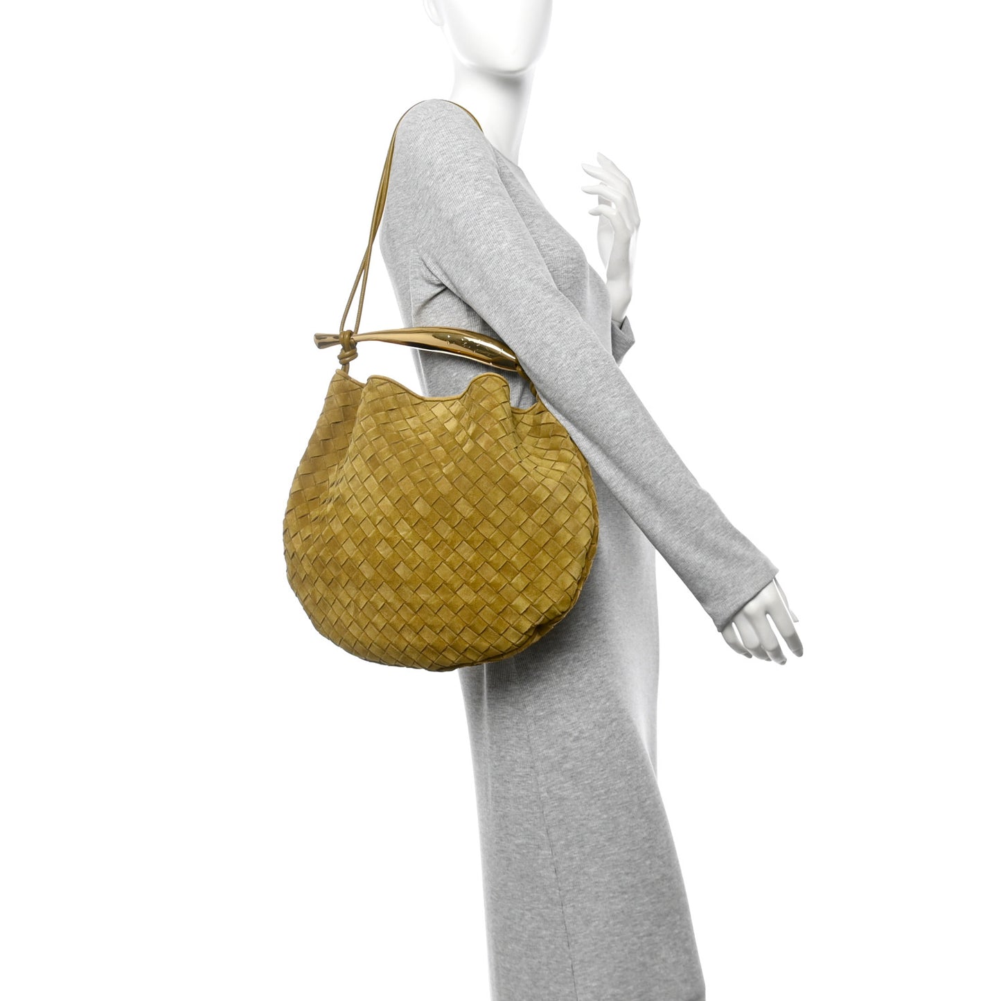 Suede Intrecciato Medium Sardine Bag Limonite