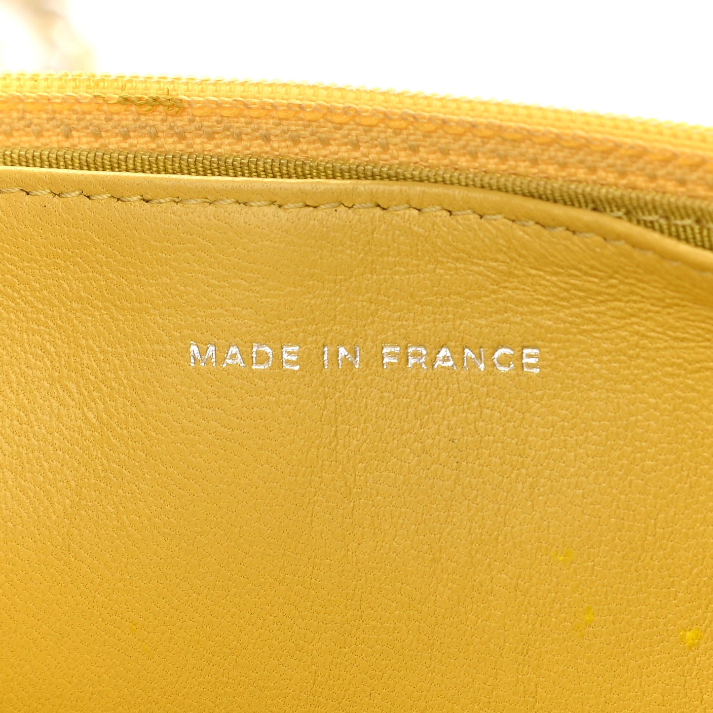 Lambskin Quilted Wallet on Chain WOC Yellow