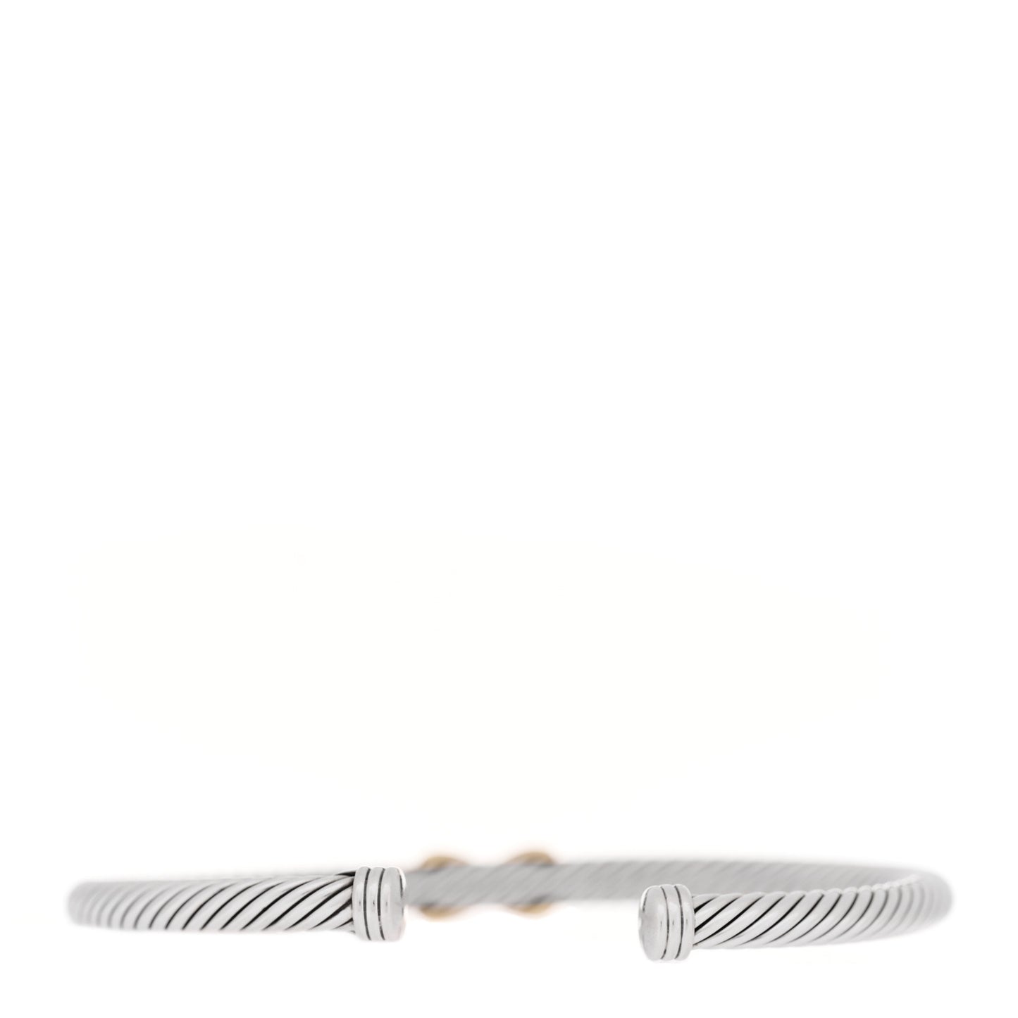 Sterling Silver 18K Yellow Gold 4mm X Station Cable Bracelet