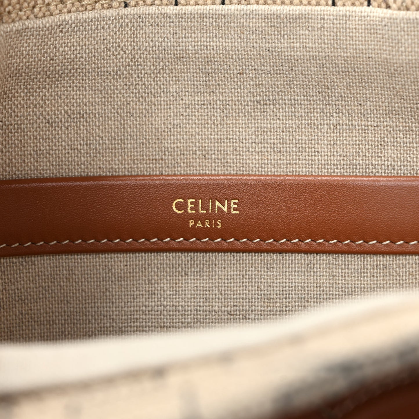 Canvas Calfskin All Over Print Small Cabas Thais Natural Tan