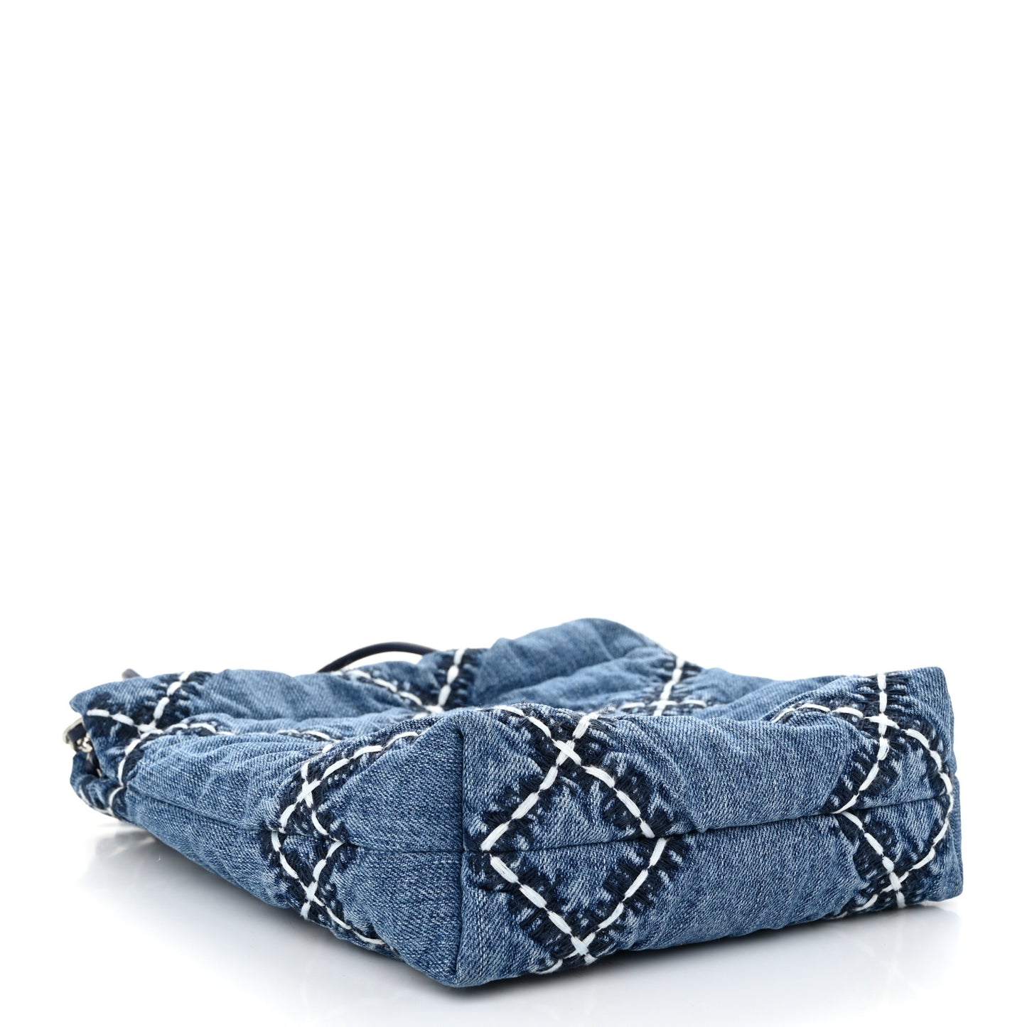 Denim Stitched Quilted Mini Chanel 22 Blue