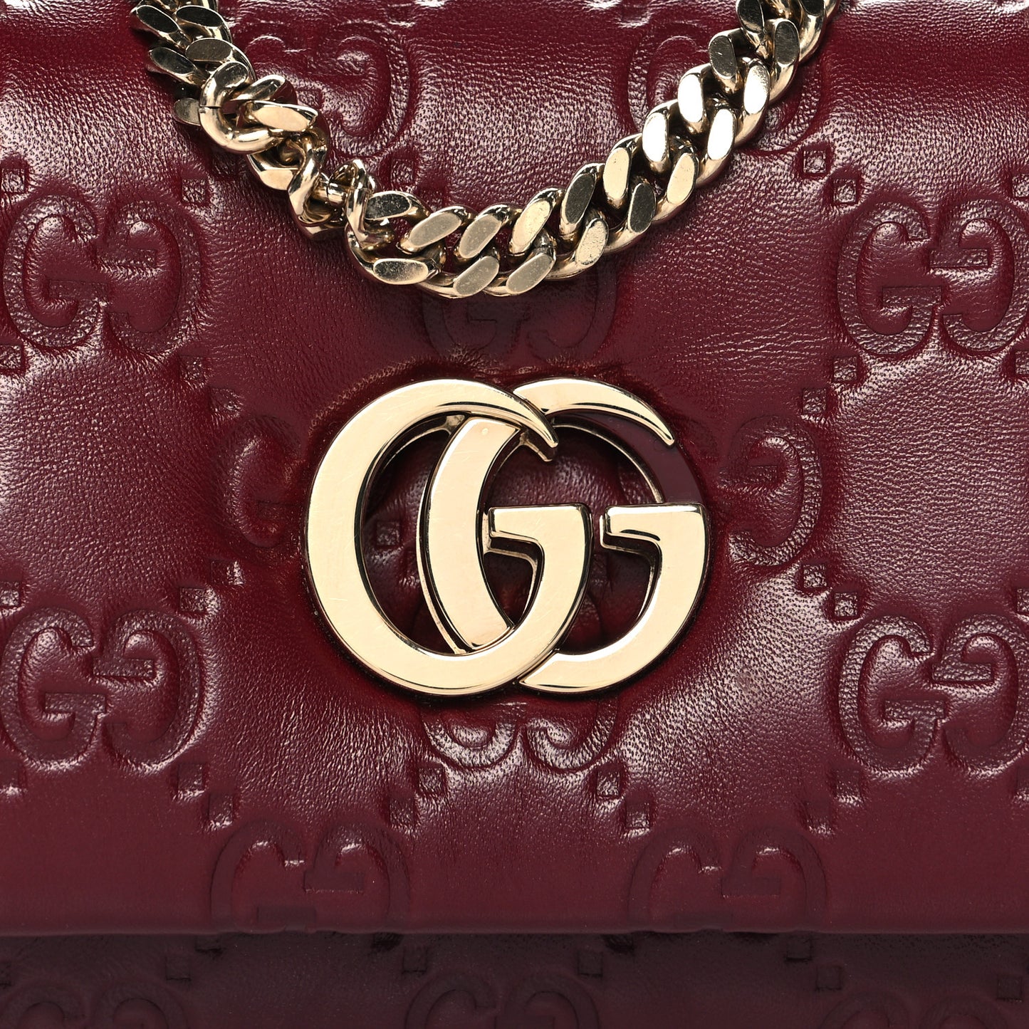 Lambskin Embossed Mini GG Milano Top Handle Shoulder Bag Rosso Ancora