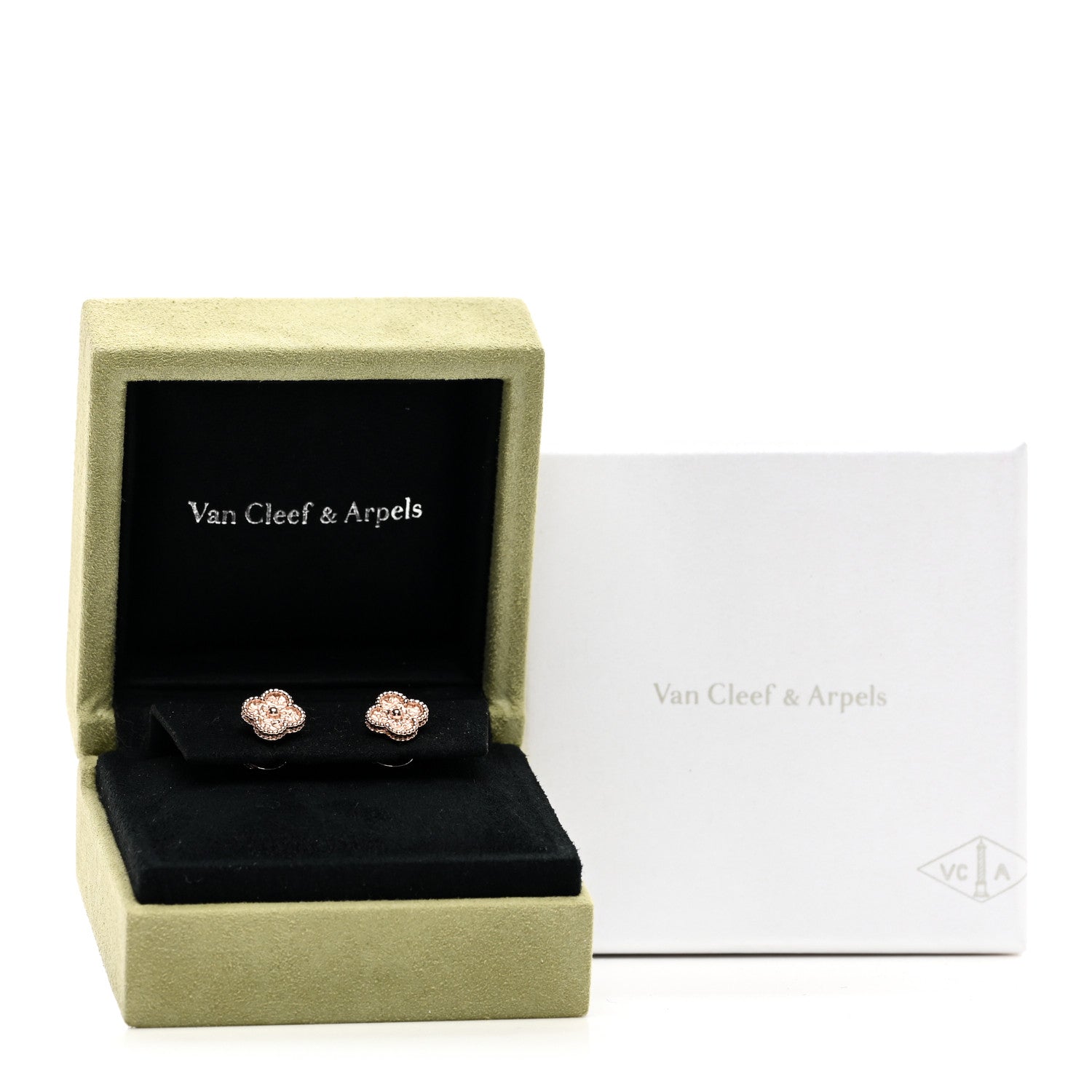 Van Cleef & Arpels 18K Rose Gold Sweet Alhambra Earrings 5 of 5