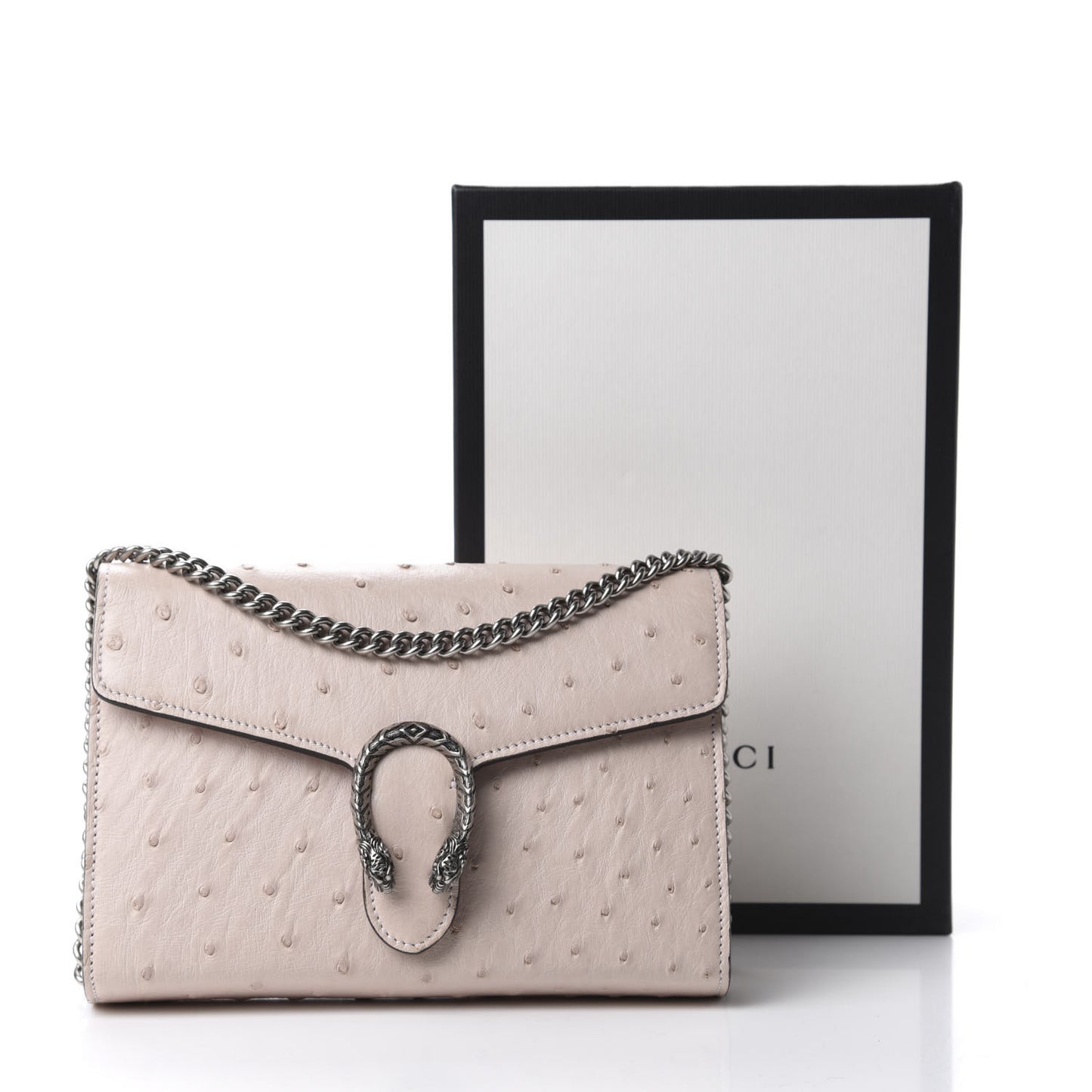 Ostrich Mini Dionysus Chain Wallet Pink