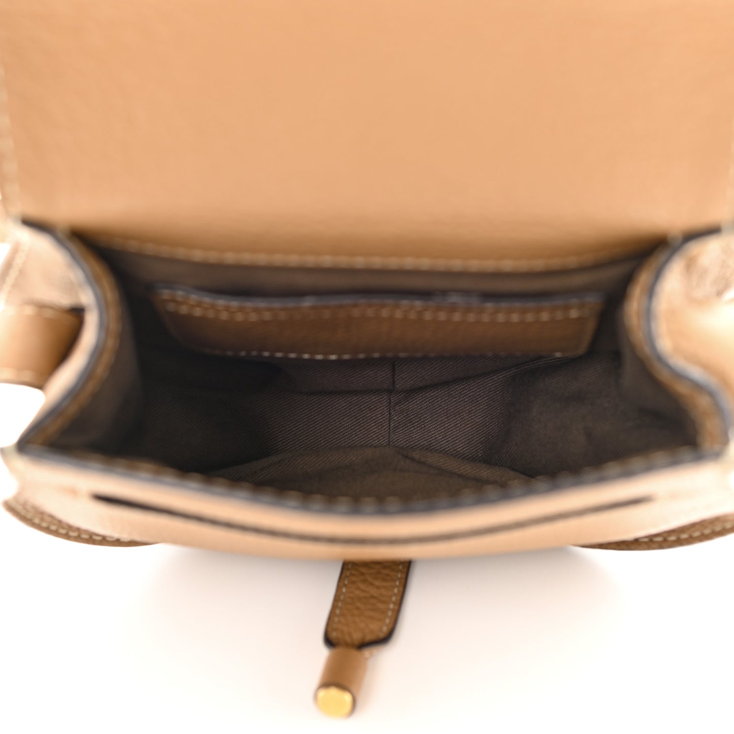 Calfskin Mini Marcie Round Crossbody Bag Nut