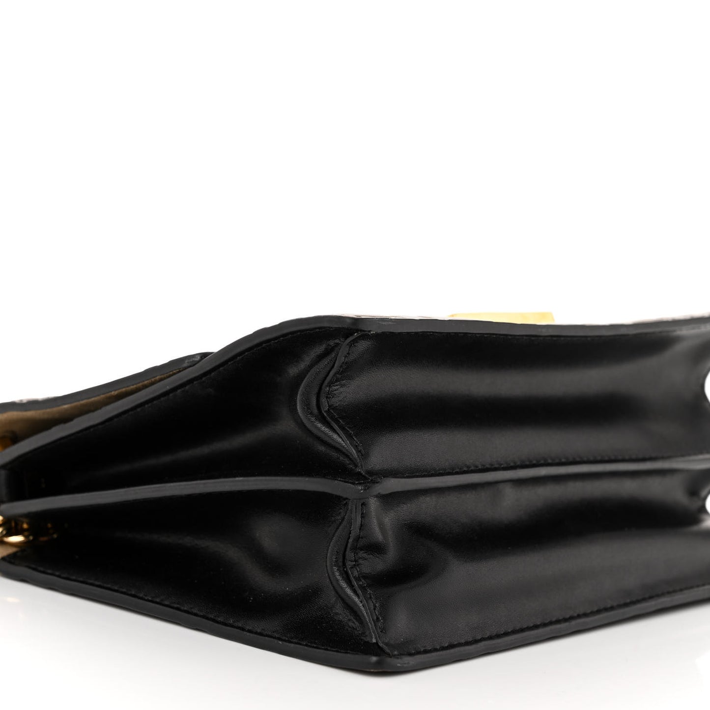Vitello Liberty Bi-Color FF 1974 Embossed Small Kan U Shoulder Bag Maya Black