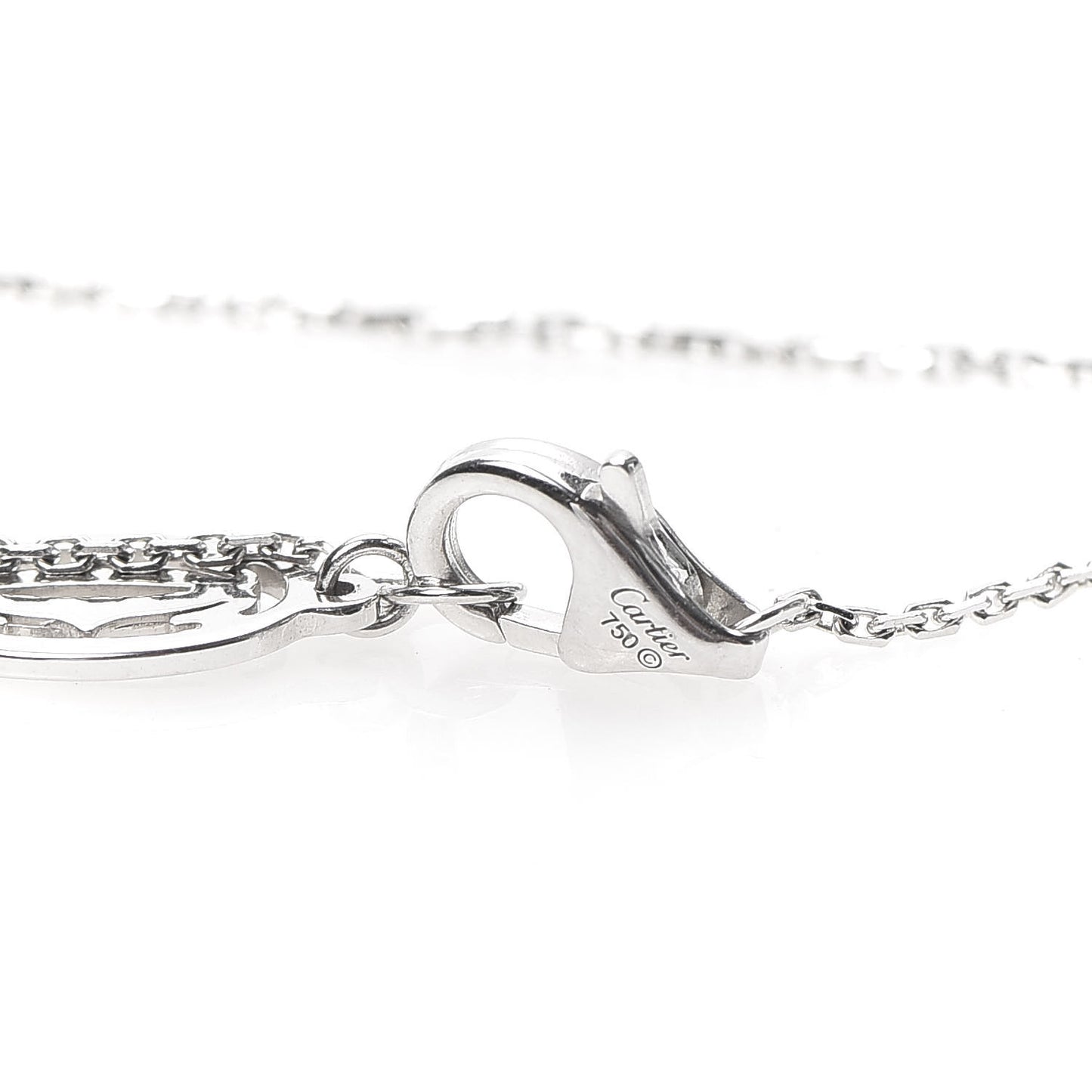 18K White Gold Diamond Symbols Cross Pendant Necklace