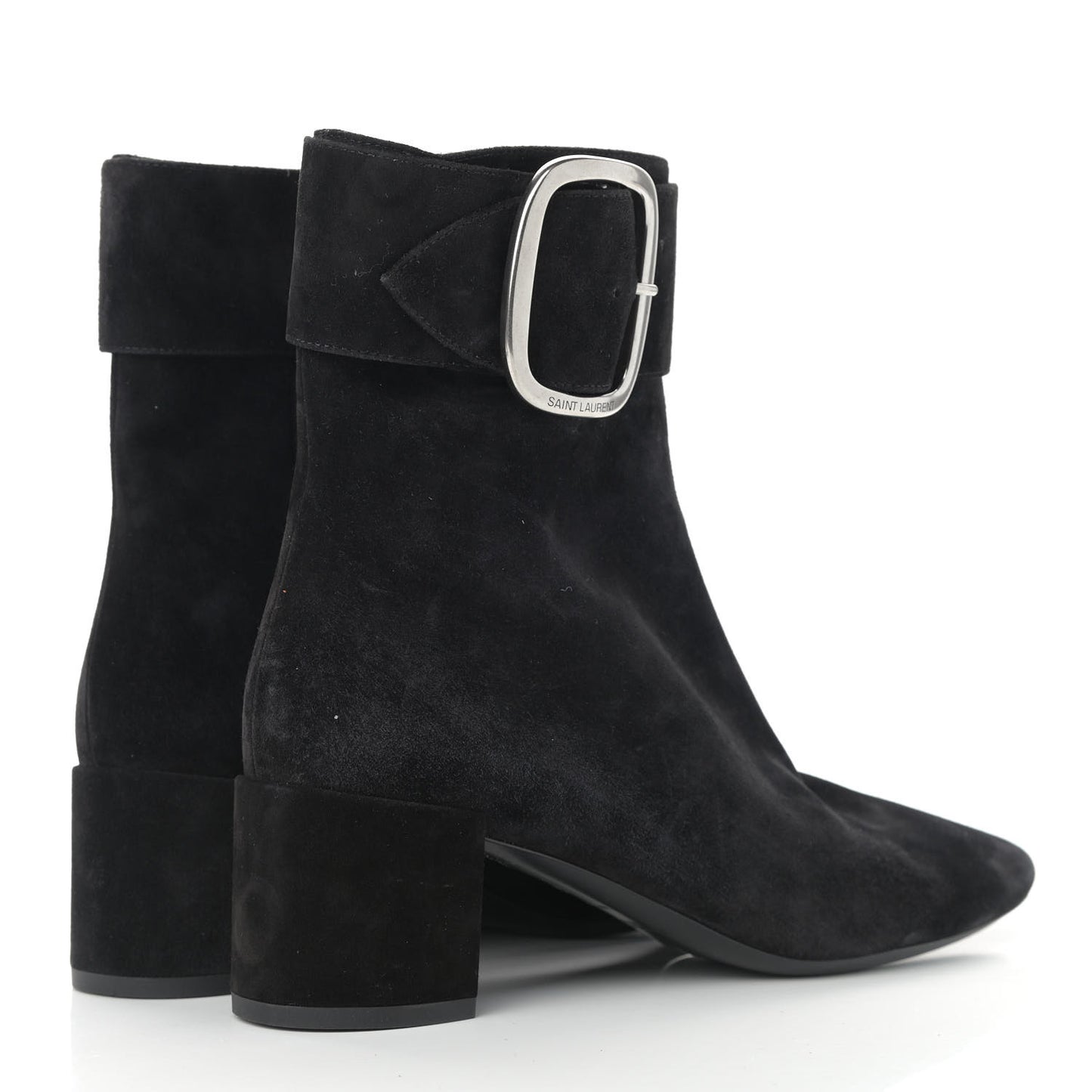 Suede Joplin 50 Buckle Booties 38 Black