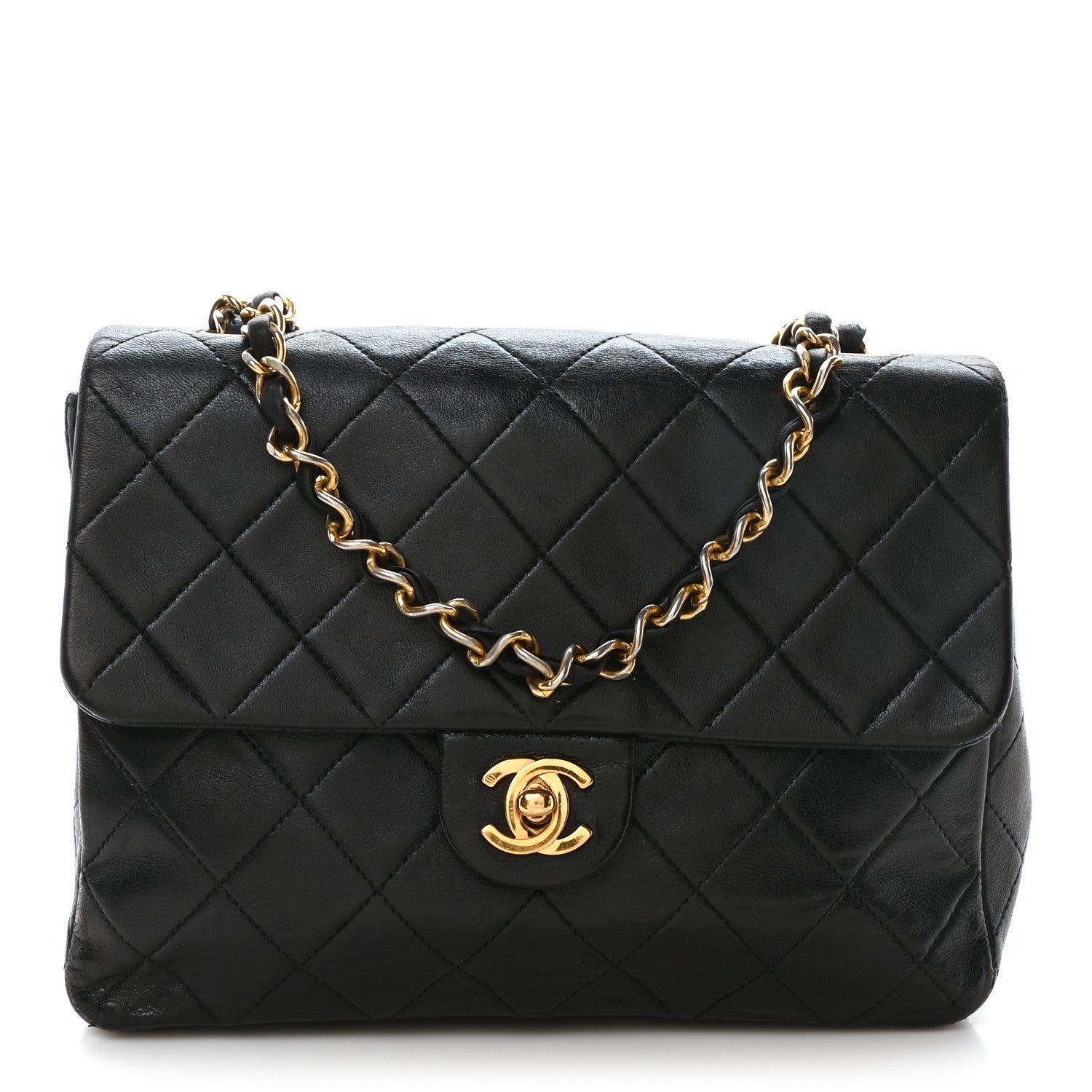 Chanel Lambskin Quilted Mini Square Flap Black 1 of 11