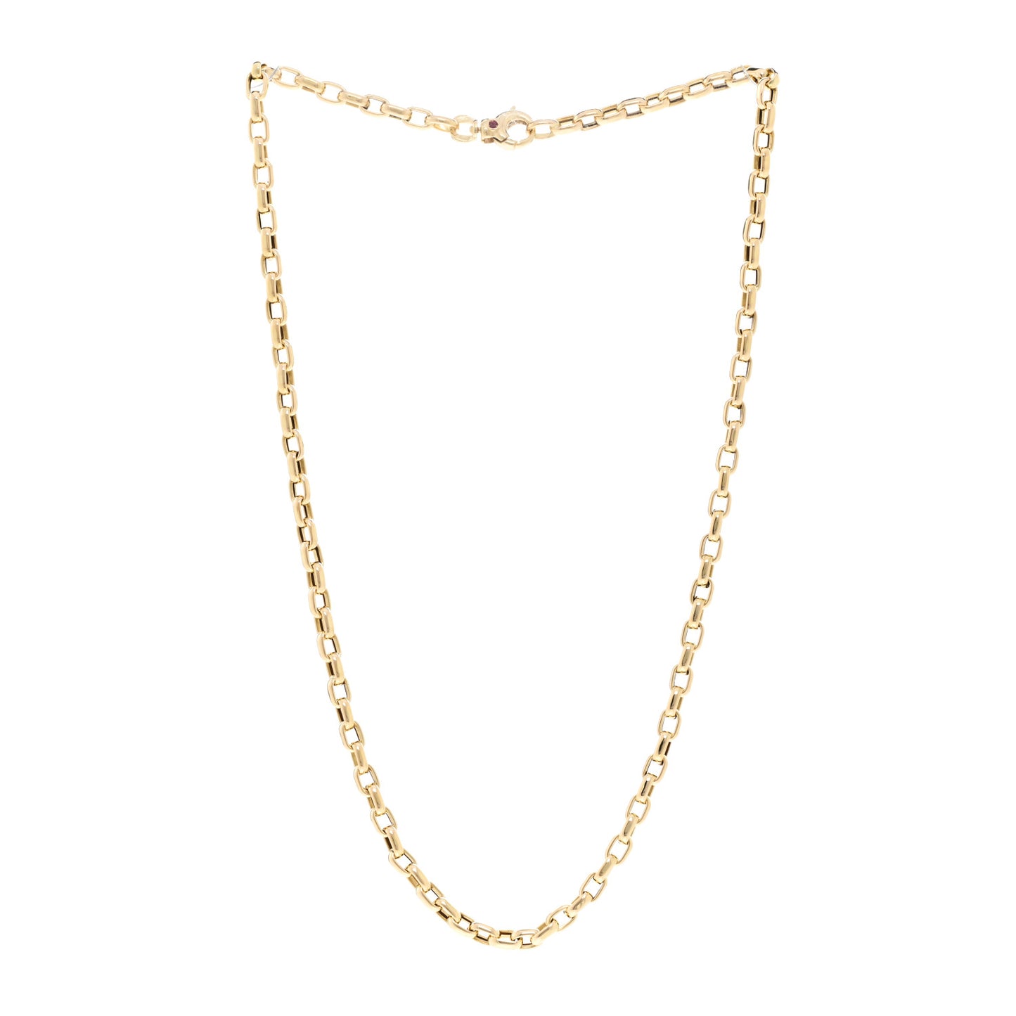 18K Yellow Almond Link Chain Necklace