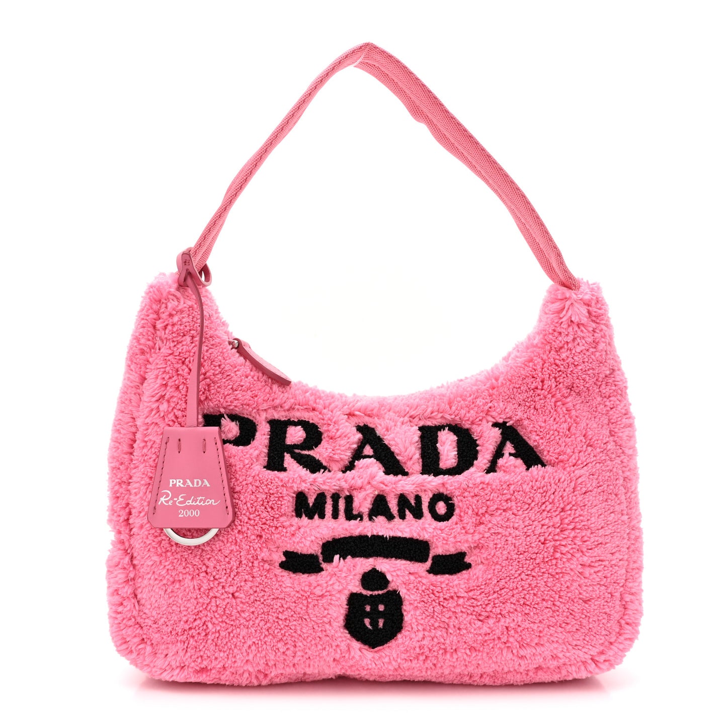 Terry Cloth Mini Re-Edition 2000 Bag Petalo Black