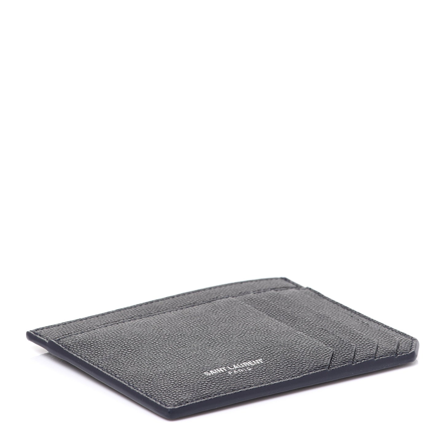 Grained Calfskin 5 Fragments Credit Card Holder Blue Notte